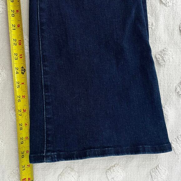Loft The Slim Flare Dark Wash High Waisted Size 30 Stretch - Picture 5 of 9